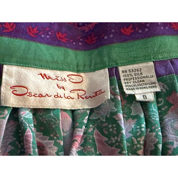 Vintage O by Oscar De la Renta Silk skirt women’s size 8 - Picture 11 of 12
